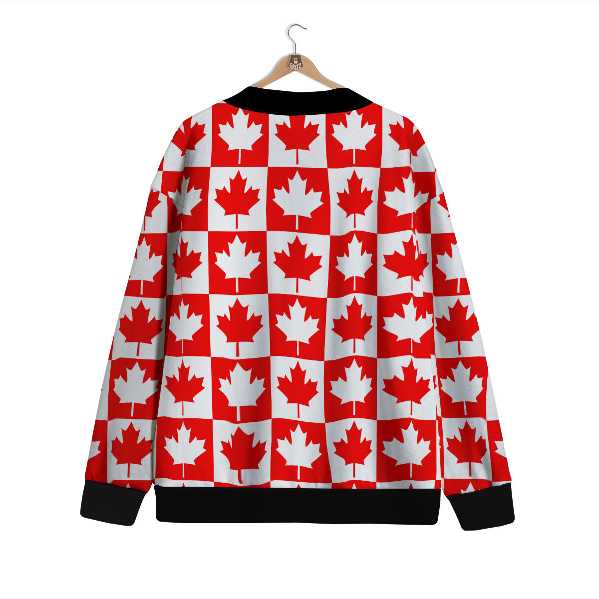 Maple Leaf Canada Print Pattern Cardigan-grizzshop