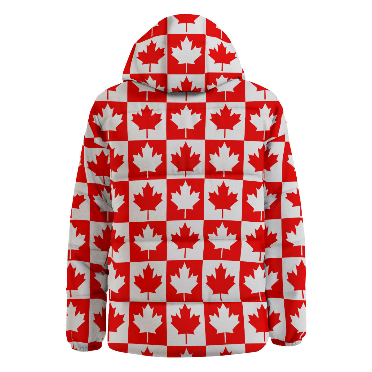 Maple Leaf Canada Print Pattern Down Jacket-grizzshop