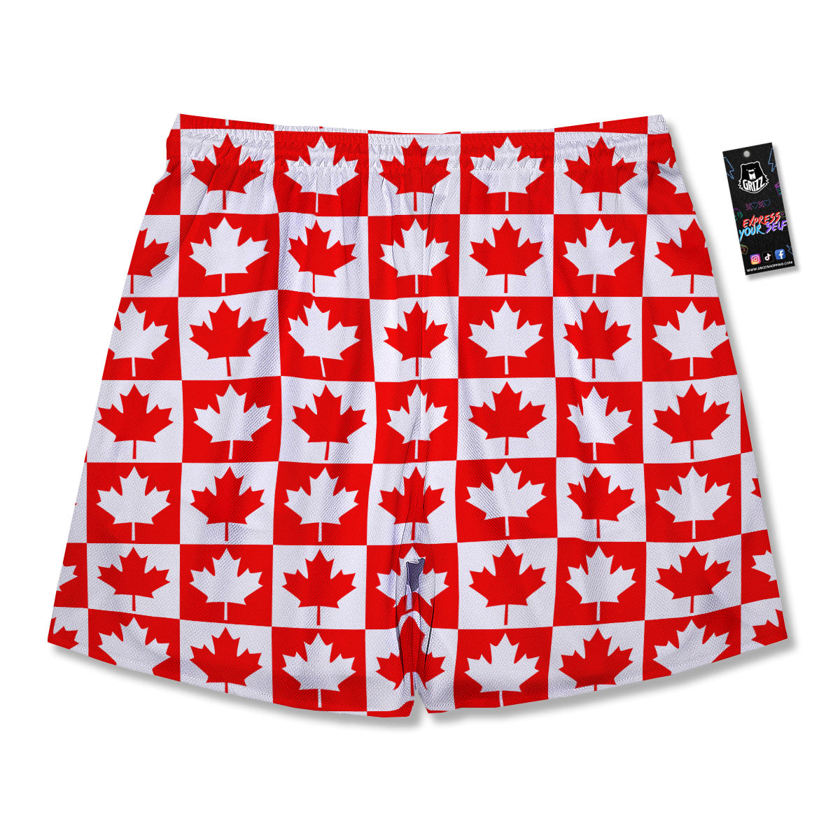 Maple Leaf Canada Print Pattern Men's Running Shorts-grizzshop