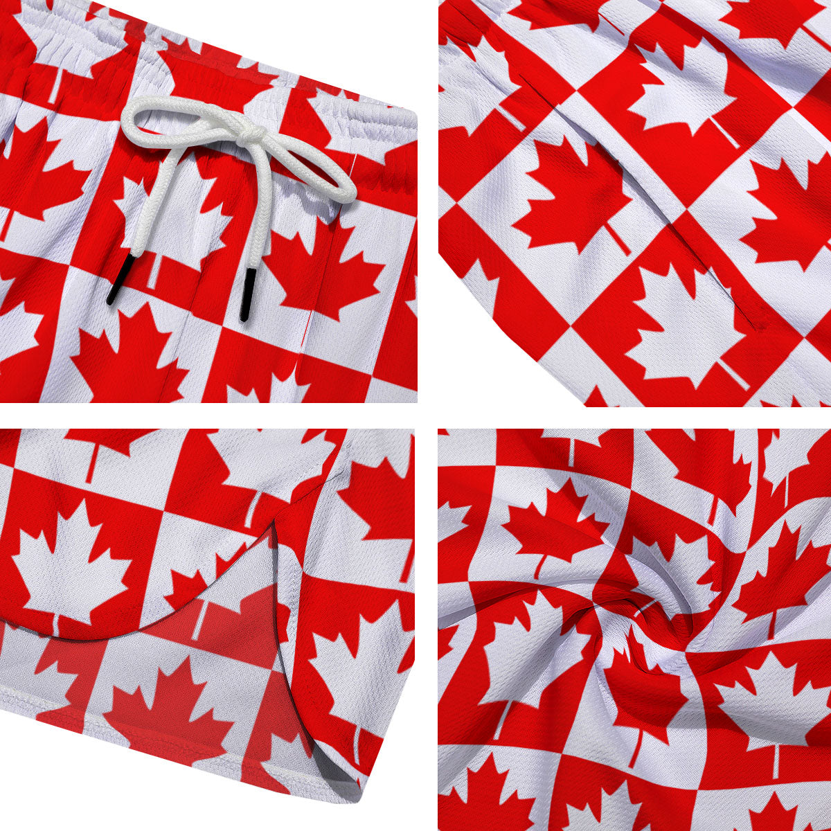 Maple Leaf Canada Print Pattern Men's Running Shorts-grizzshop