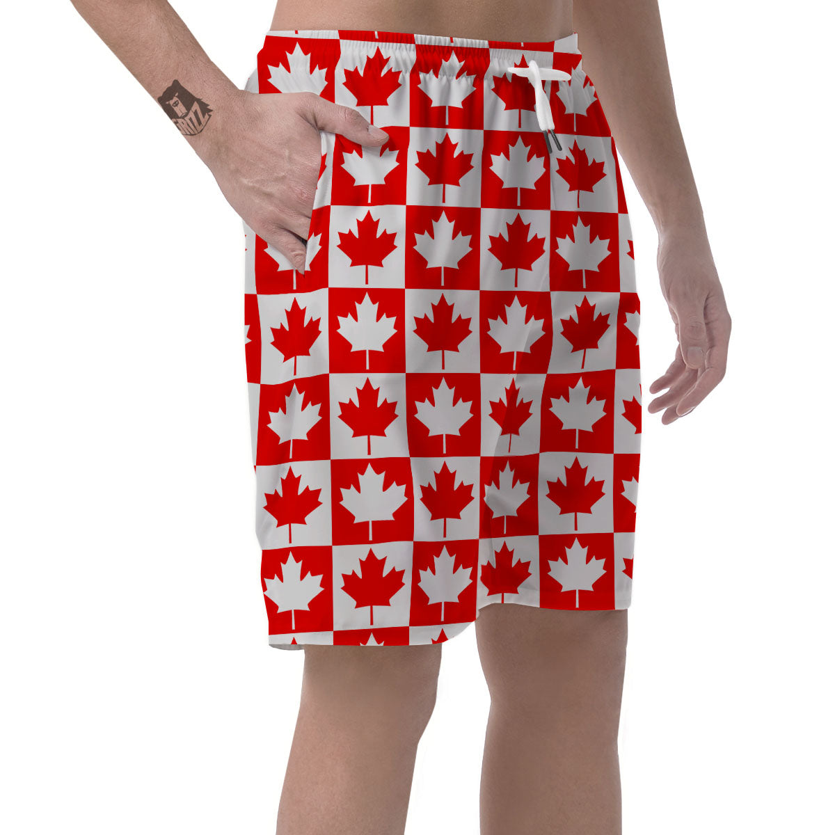 Maple Leaf Canada Print Pattern Men's Shorts-grizzshop