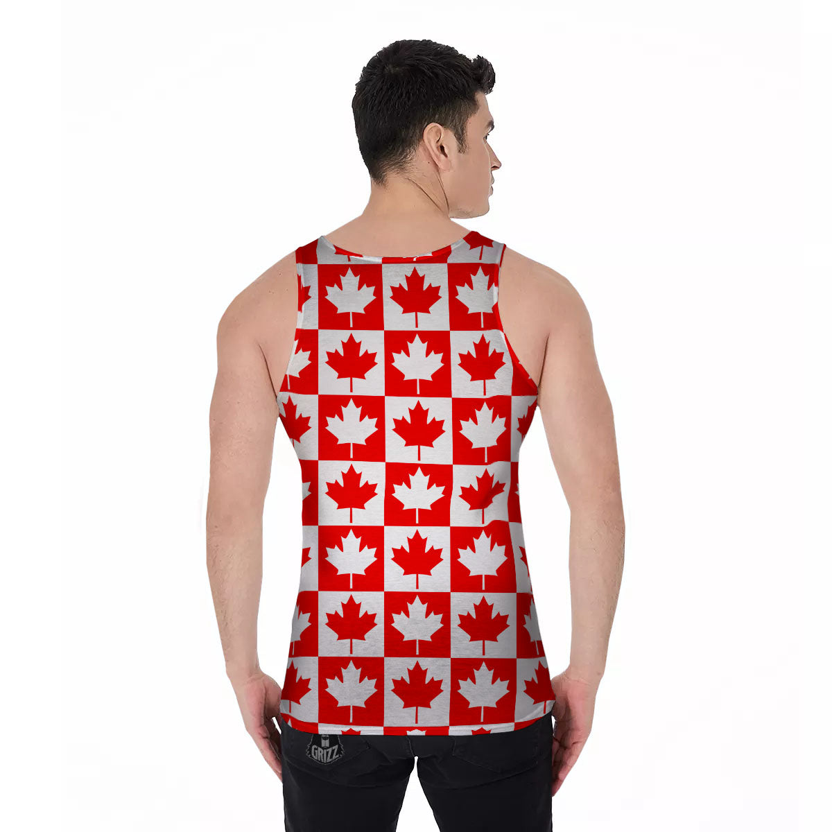 Maple Leaf Canada Print Pattern Men's Tank Top-grizzshop