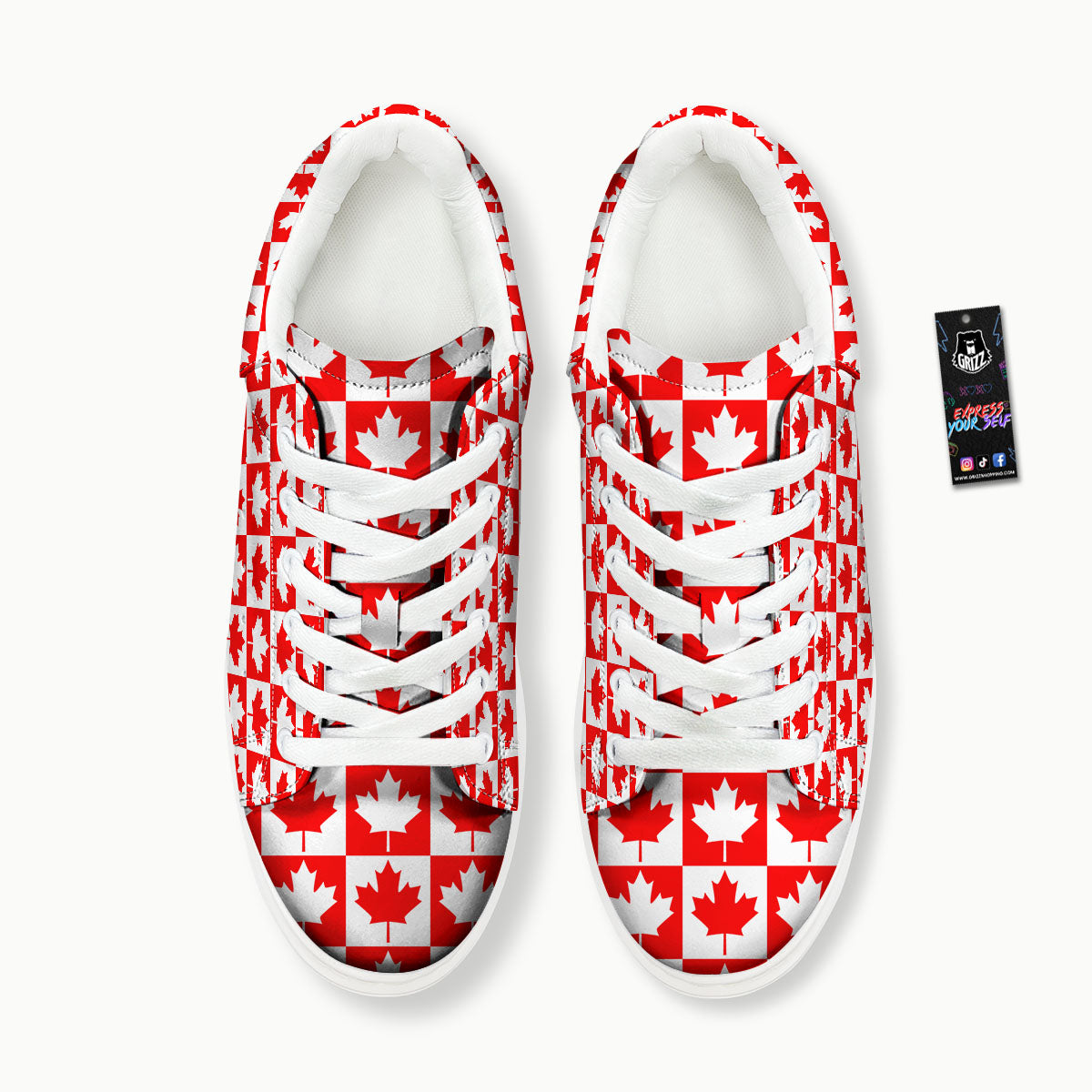 Maple Leaf Canada Print Pattern Platform Shoes-grizzshop