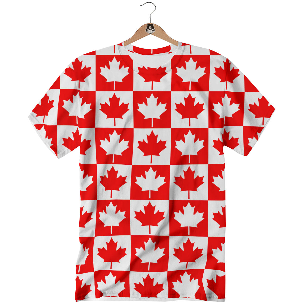 Maple Leaf Canada Print Pattern T-Shirt-grizzshop