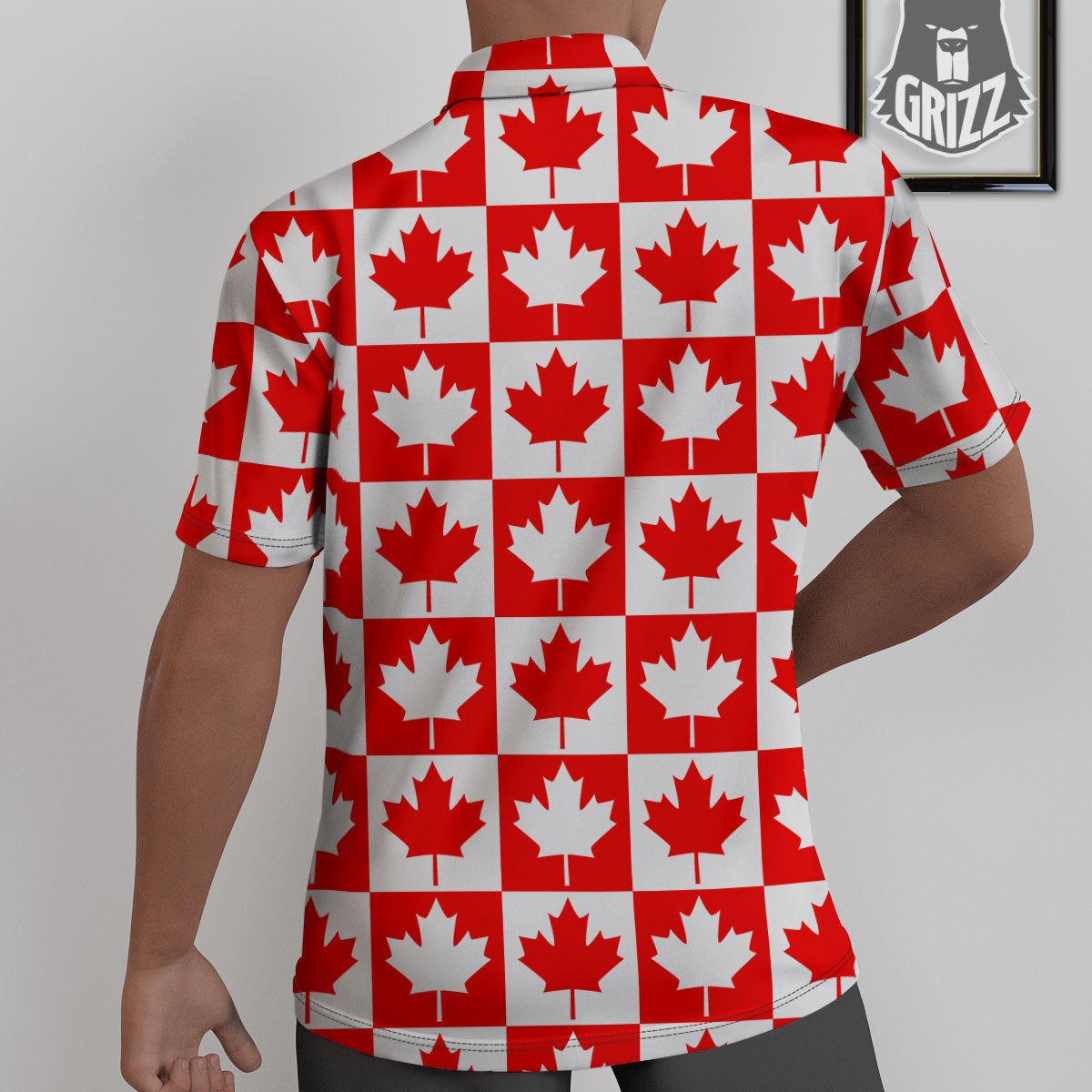 Maple Leaf Canada Print Pattern Untucked Shirts-grizzshop