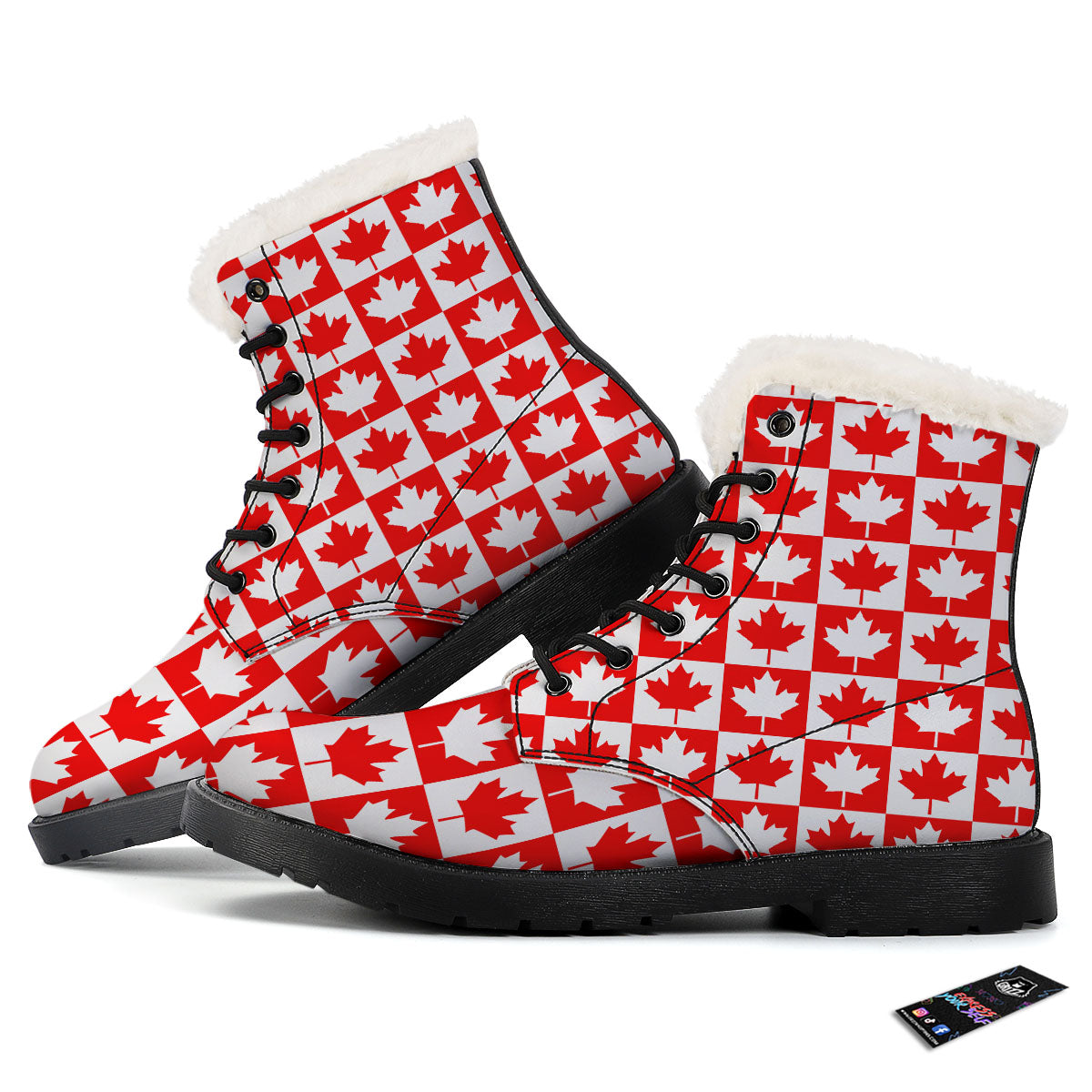 Maple Leaf Canada Print Pattern Winter Boots-grizzshop