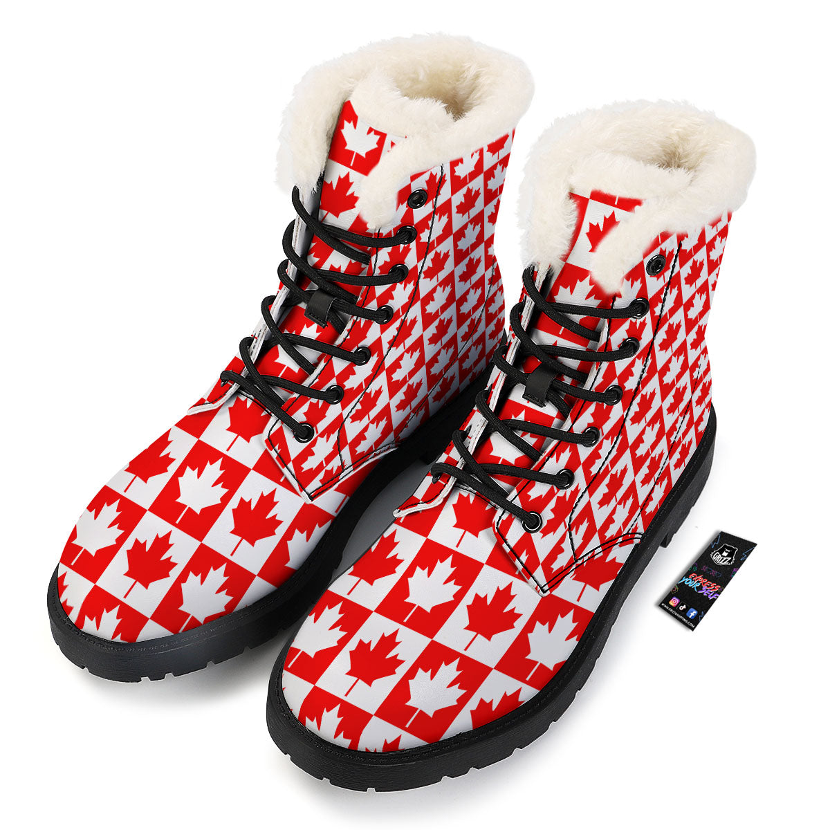 Maple Leaf Canada Print Pattern Winter Boots-grizzshop
