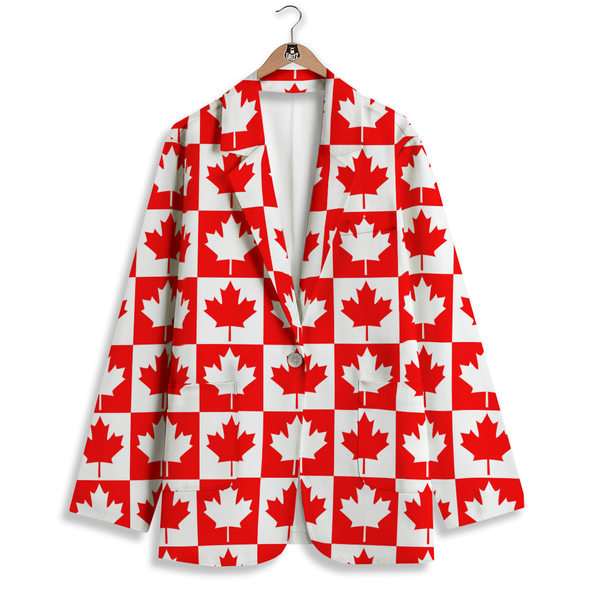Maple Leaf Canada Print Pattern Women's Blazer-grizzshop