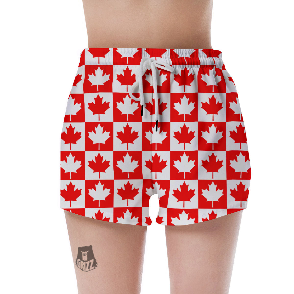 Maple Leaf Canada Print Pattern Women's Shorts-grizzshop