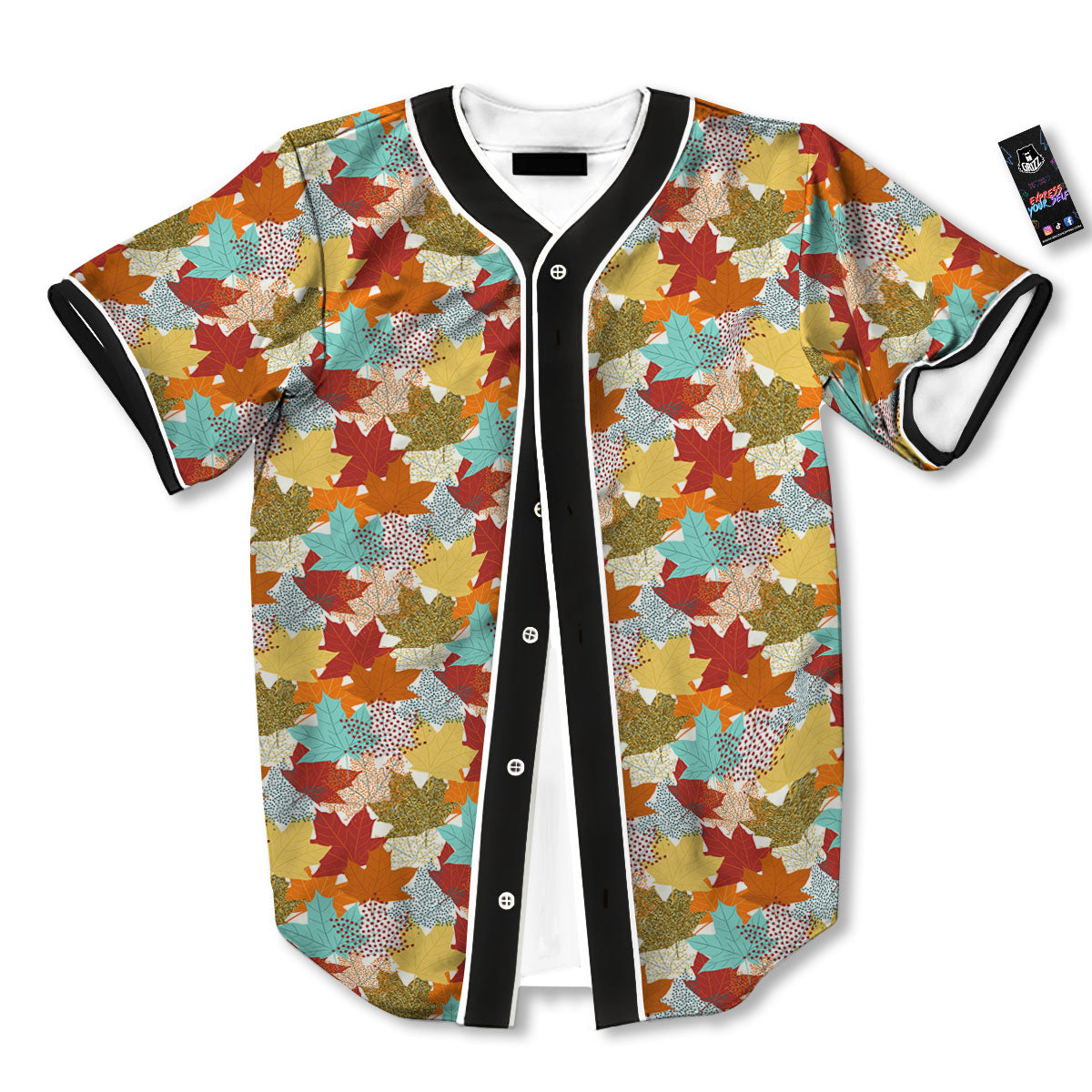 Maple Leaf Canadian Print Pattern Baseball Jersey-grizzshop