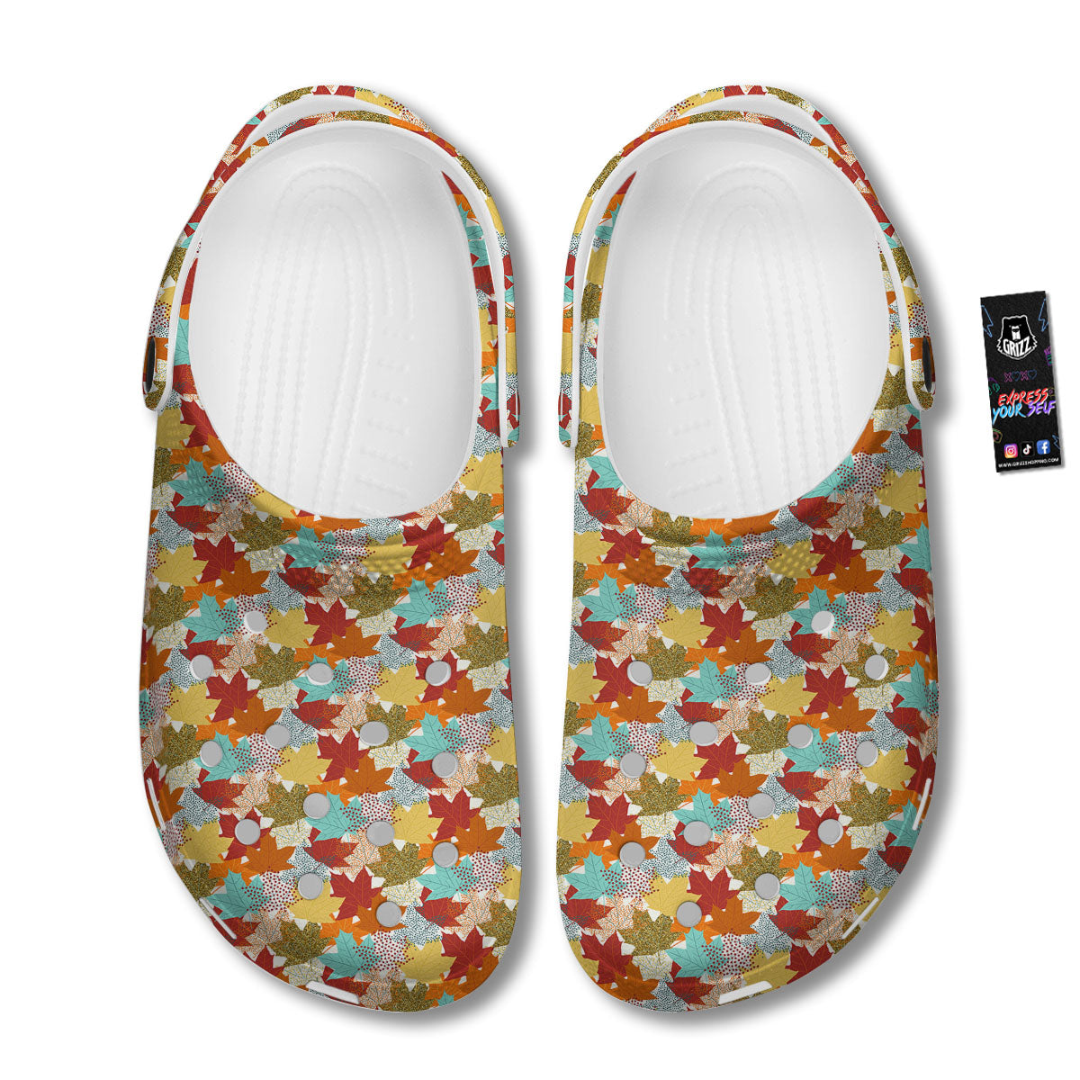 Maple Leaf Canadian Print Pattern Clog-grizzshop
