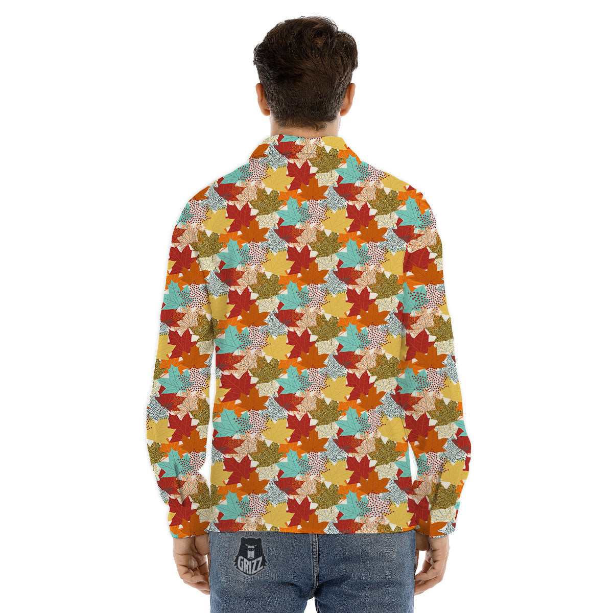 Maple Leaf Canadian Print Pattern Men's Dress Shirts-grizzshop