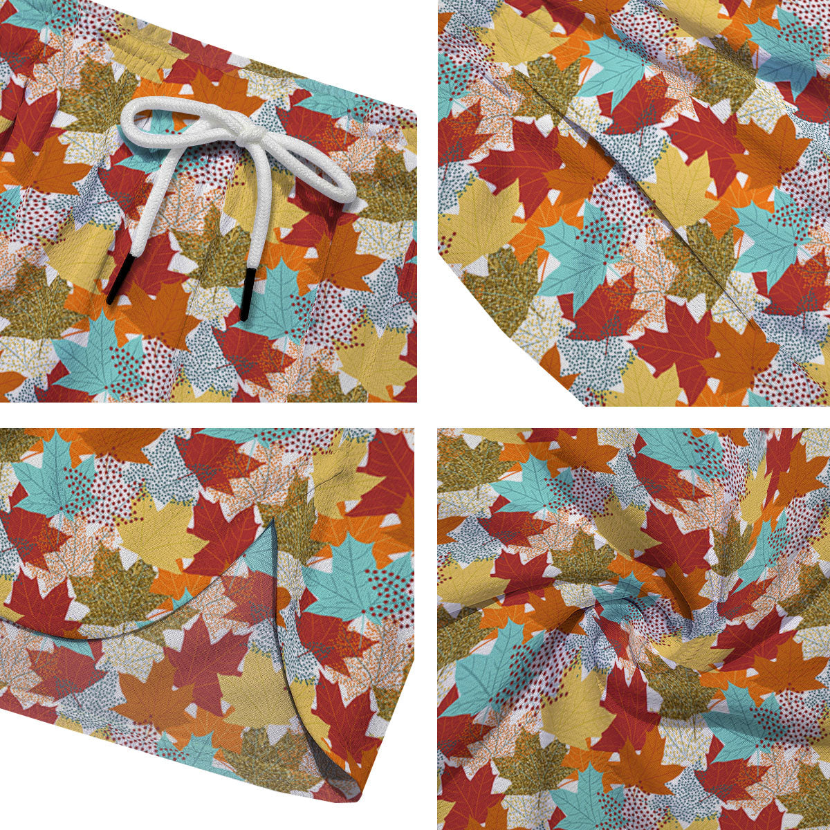 Maple Leaf Canadian Print Pattern Men's Running Shorts-grizzshop