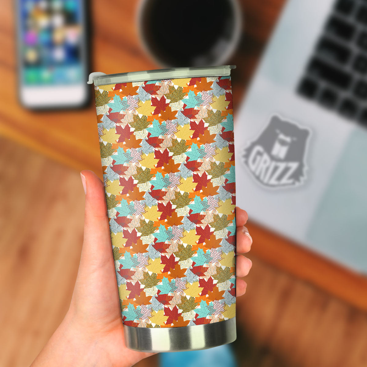 Maple Leaf Canadian Print Pattern Tumbler-grizzshop