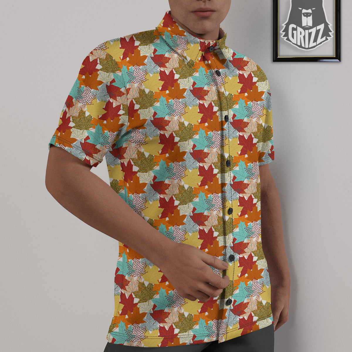 Maple Leaf Canadian Print Pattern Untucked Shirts-grizzshop