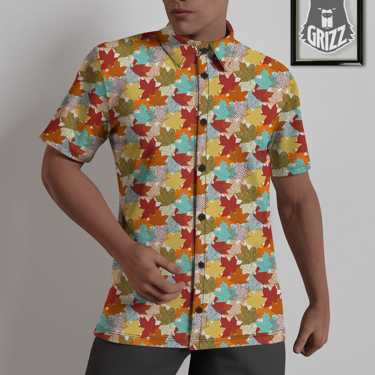 Maple Leaf Canadian Print Pattern Untucked Shirts-grizzshop