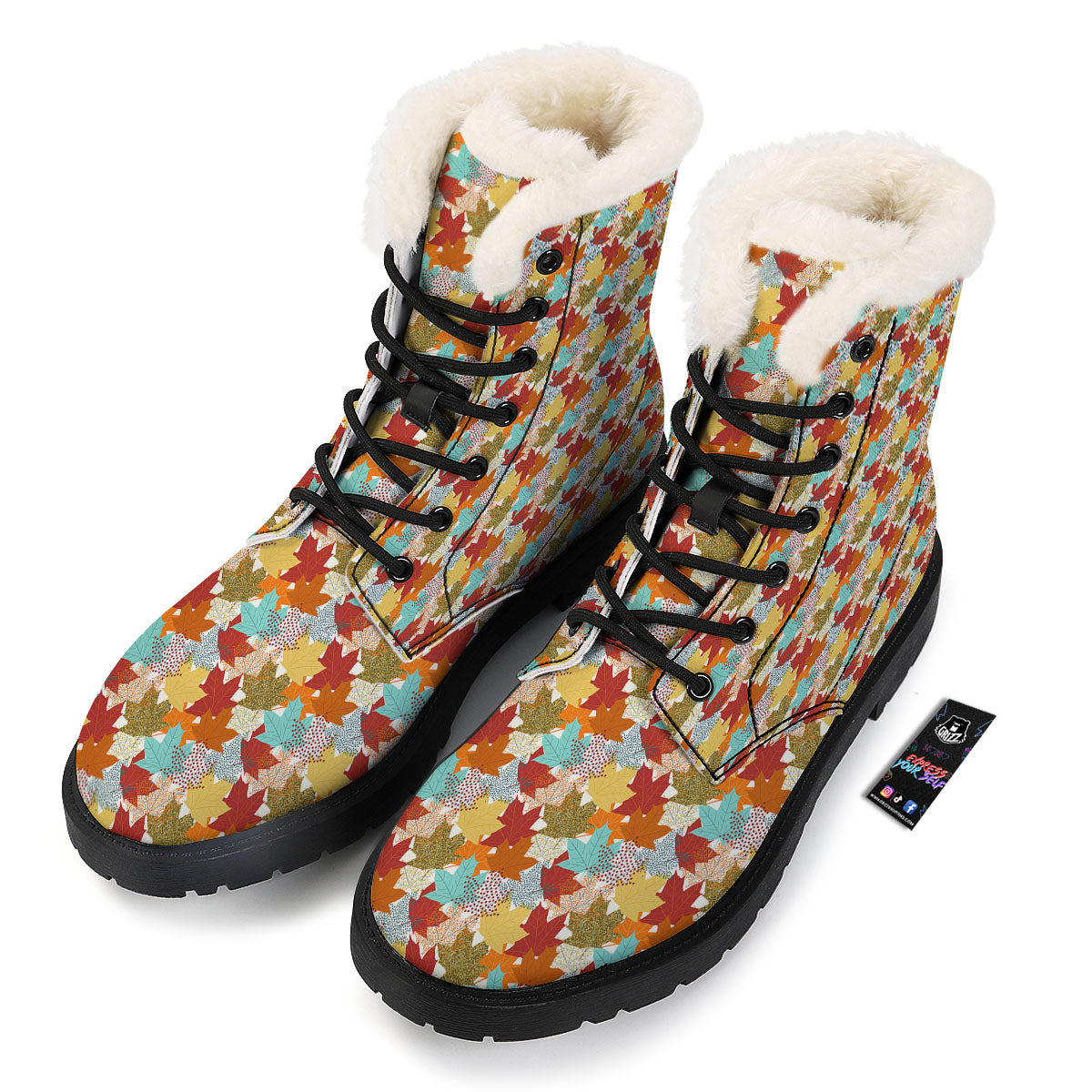 Maple Leaf Canadian Print Pattern Winter Boots-grizzshop
