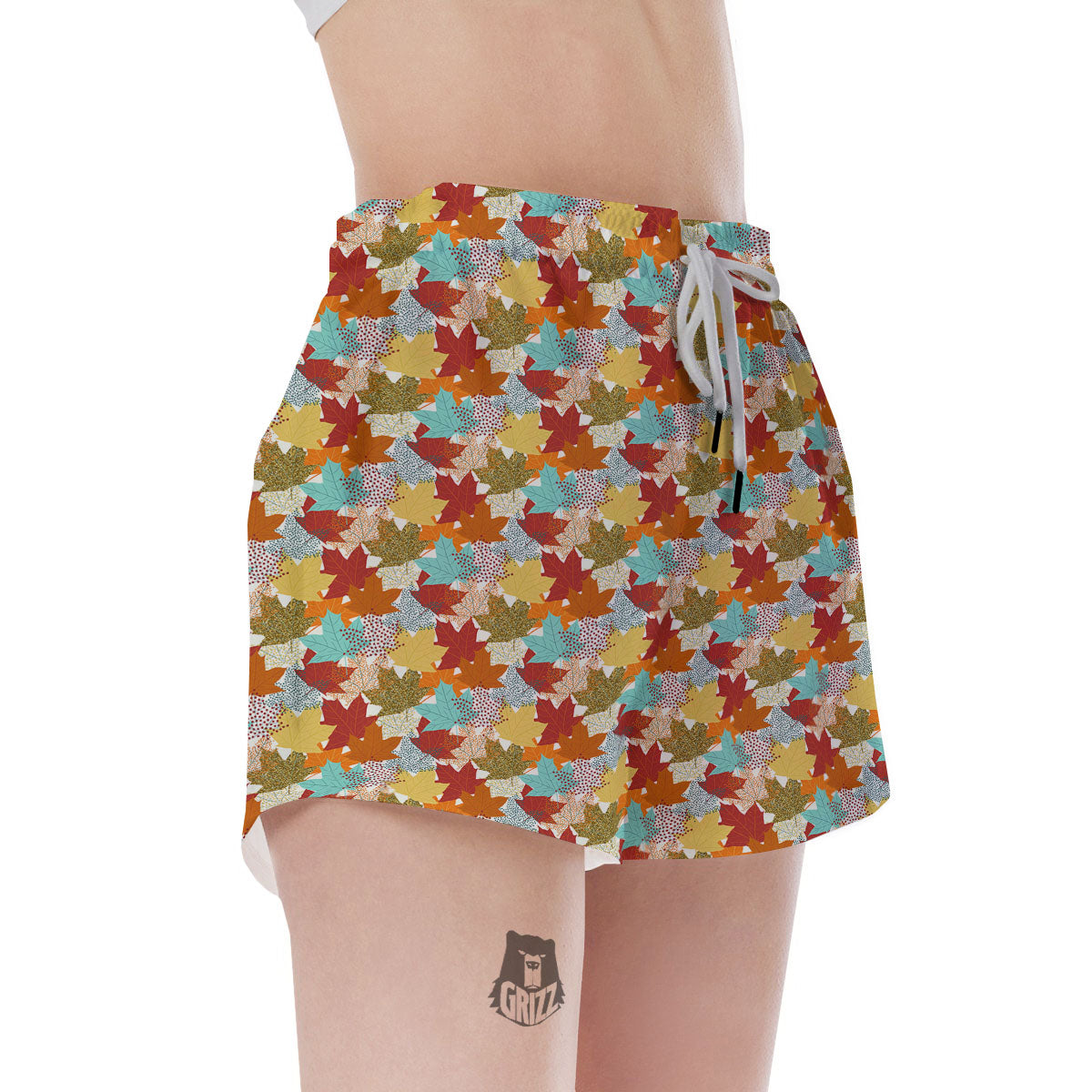 Maple Leaf Canadian Print Pattern Women's Shorts-grizzshop