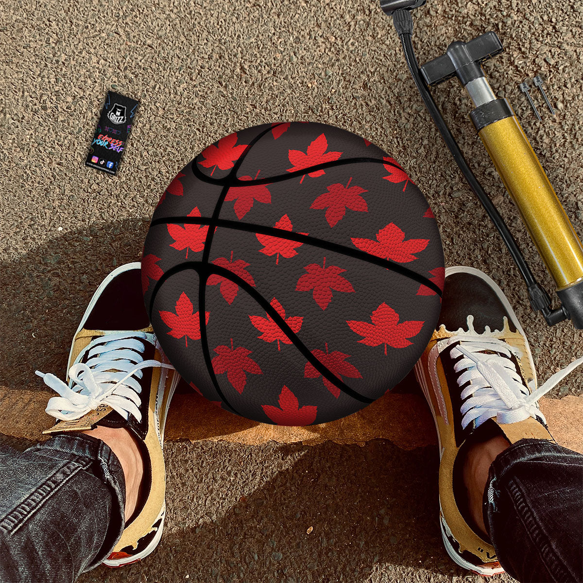 Maple Leaf Red Canadian Print Pattern Basketball-grizzshop