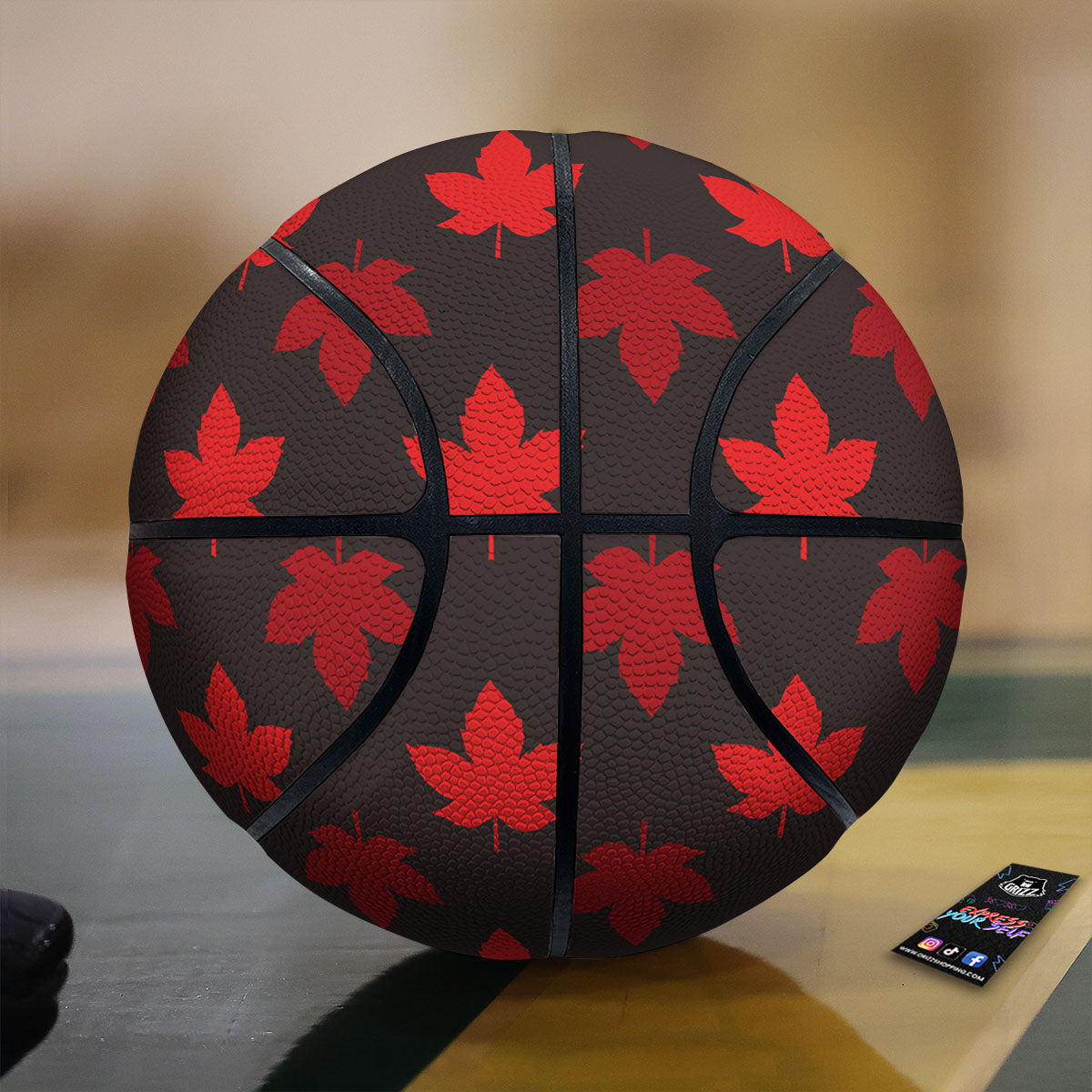 Maple Leaf Red Canadian Print Pattern Basketball-grizzshop