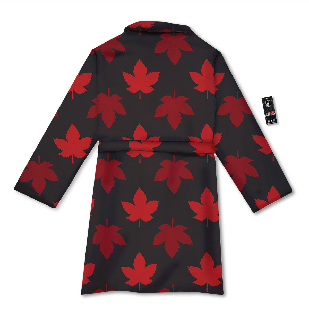 Maple Leaf Red Canadian Print Pattern Bathrobe-grizzshop