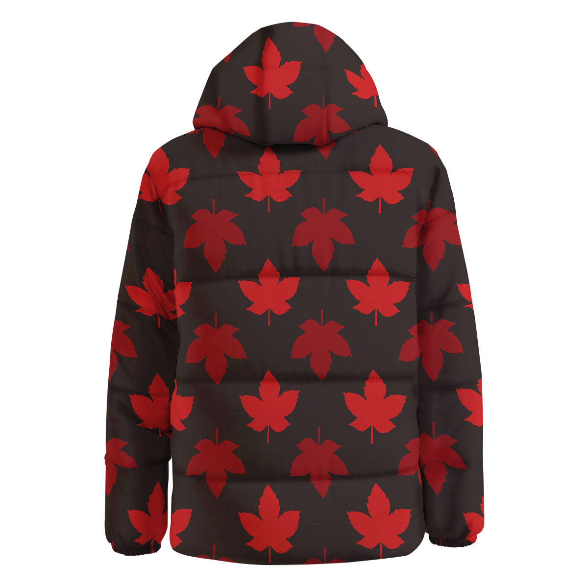 Maple Leaf Red Canadian Print Pattern Down Jacket-grizzshop
