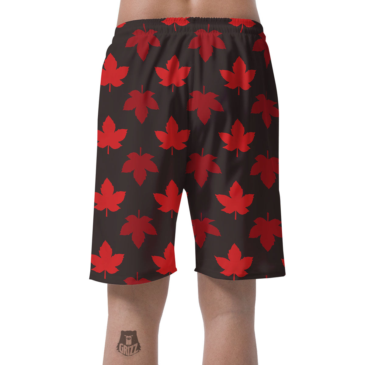 Maple Leaf Red Canadian Print Pattern Men's Shorts-grizzshop