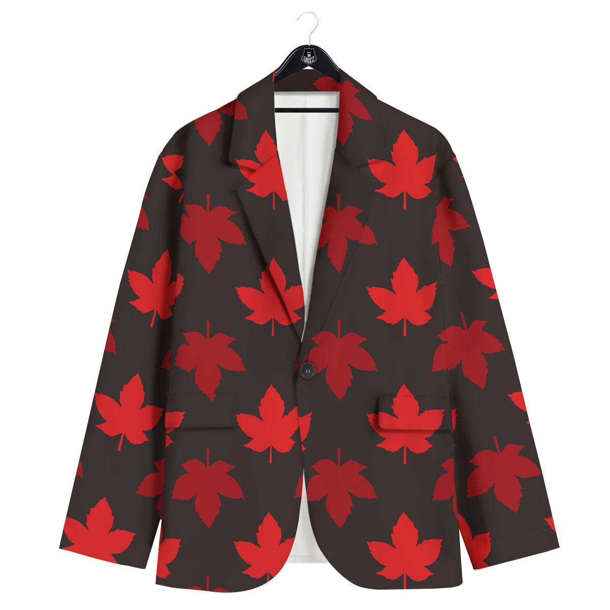 Maple Leaf Red Canadian Print Pattern Men's Sport Coat-grizzshop