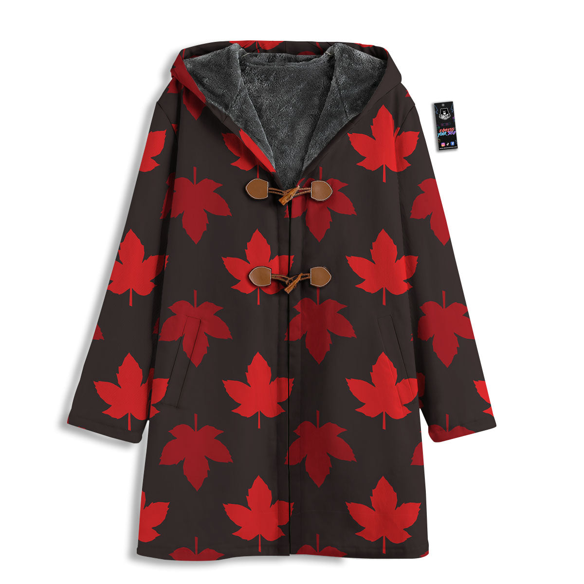 Maple Leaf Red Canadian Print Pattern Men's Windbreaker Jacket-grizzshop