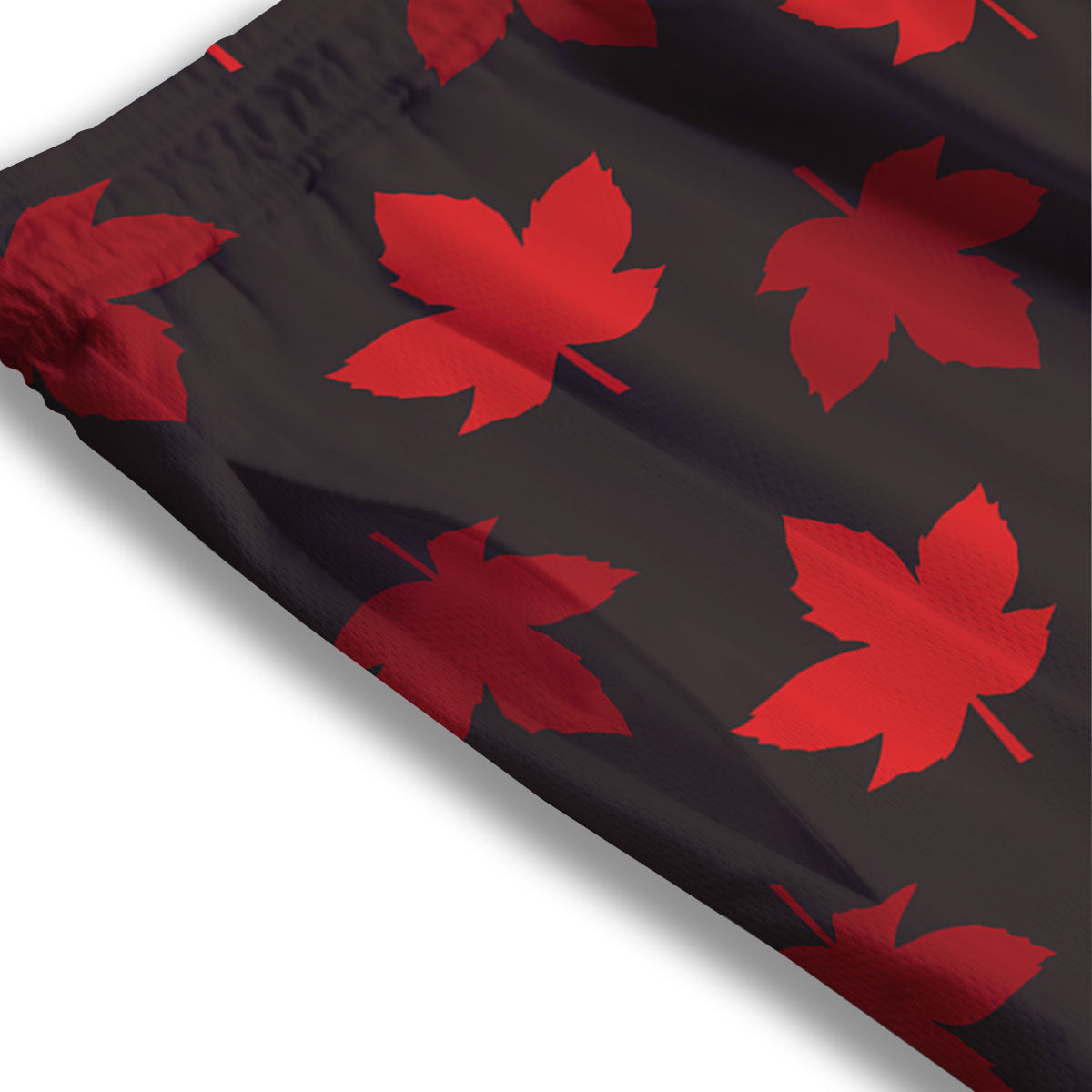 Maple Leaf Red Canadian Print Pattern Mesh Shorts