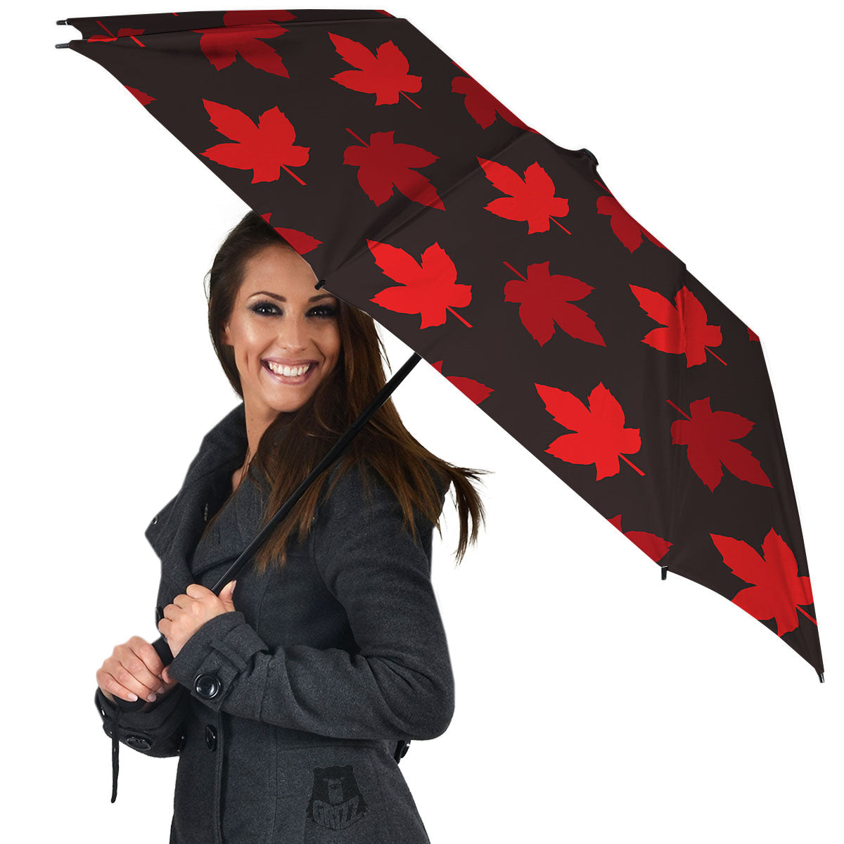 Maple Leaf Red Canadian Print Pattern Umbrella-grizzshop