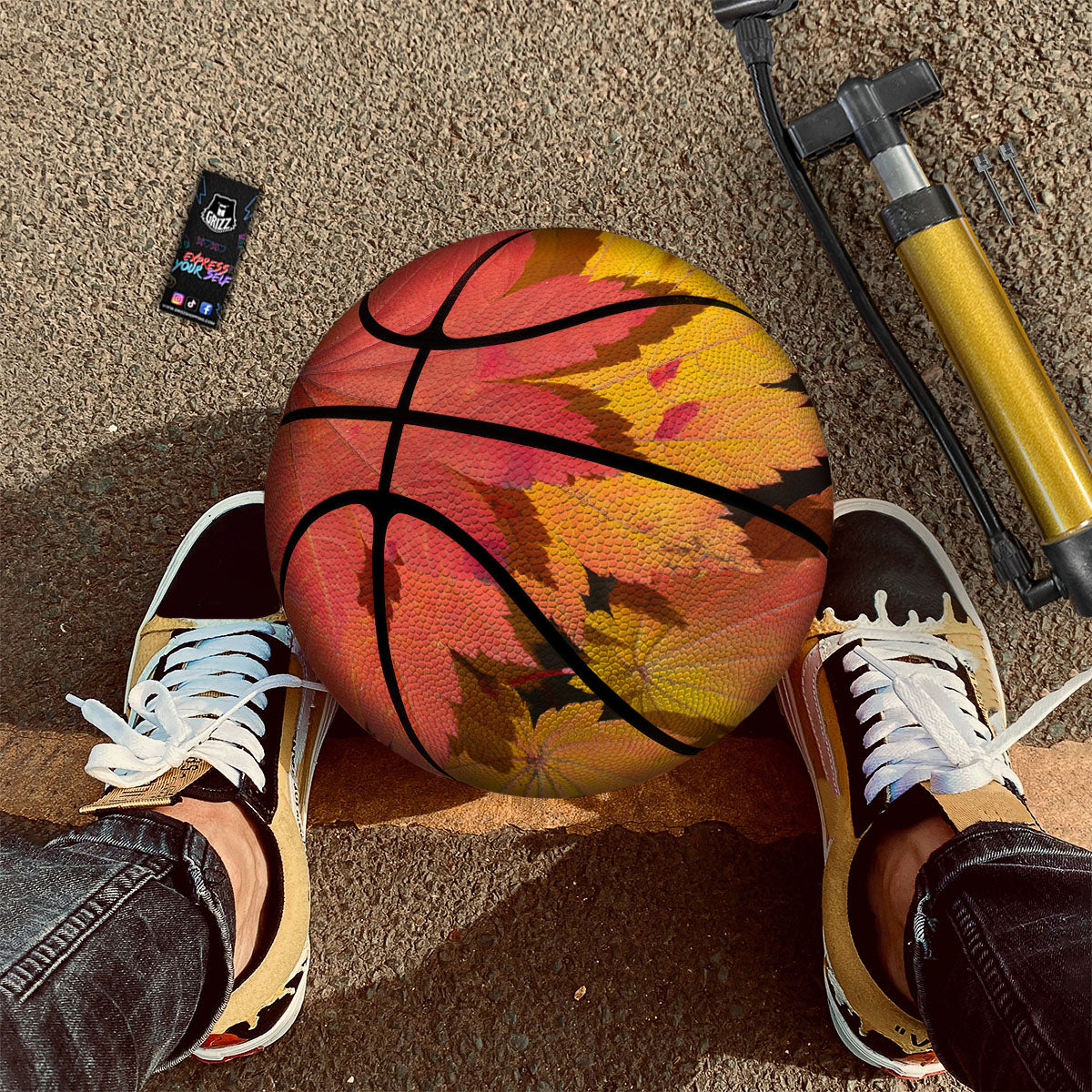 Maple Leaves Autumn Print Basketball-grizzshop