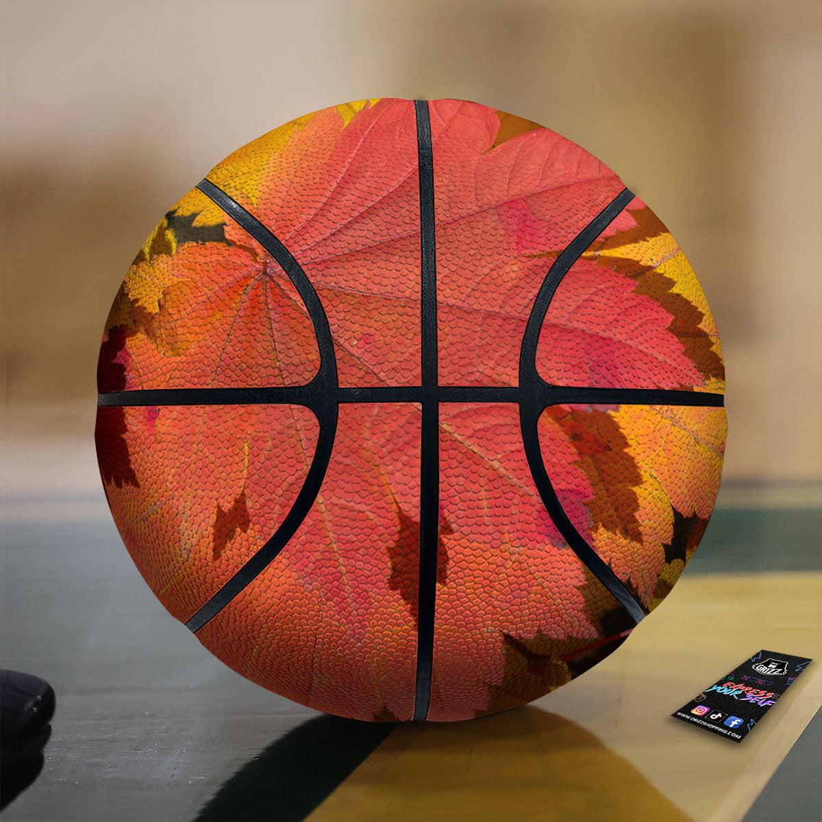 Maple Leaves Autumn Print Basketball-grizzshop