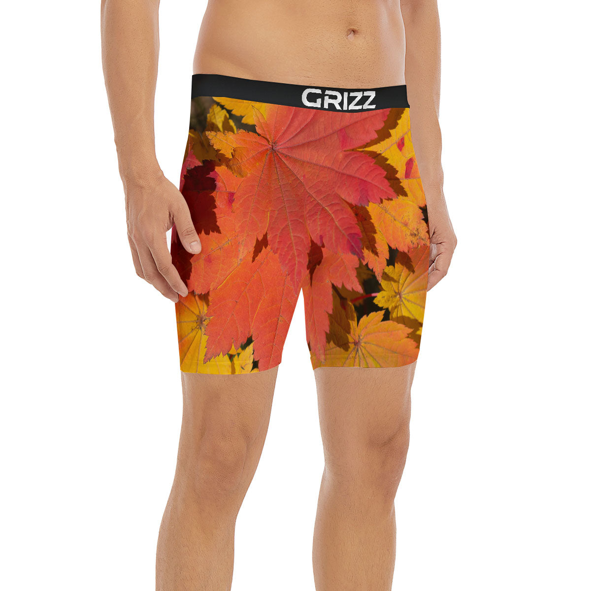 Maple Leaves Autumn Print Boxer Briefs-grizzshop