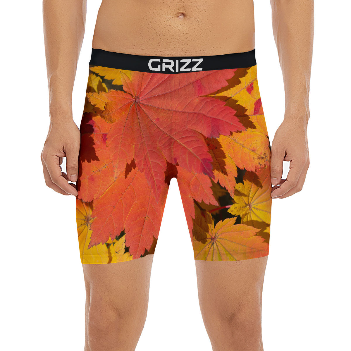 Maple Leaves Autumn Print Boxer Briefs-grizzshop