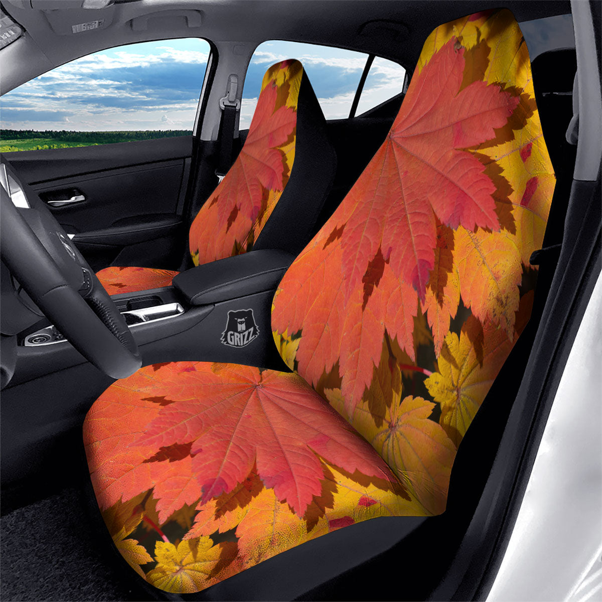 Maple Leaves Autumn Print Car Seat Covers-grizzshop