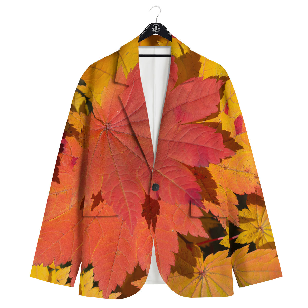 Maple Leaves Autumn Print Men's Sport Coat-grizzshop