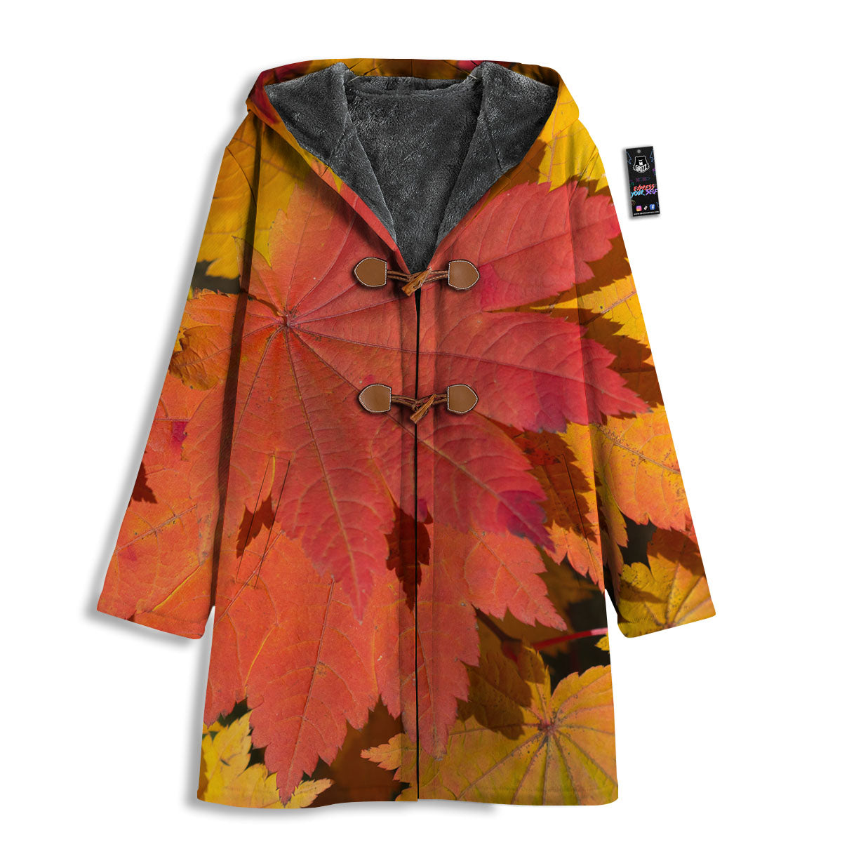 Maple Leaves Autumn Print Men's Windbreaker Jacket-grizzshop