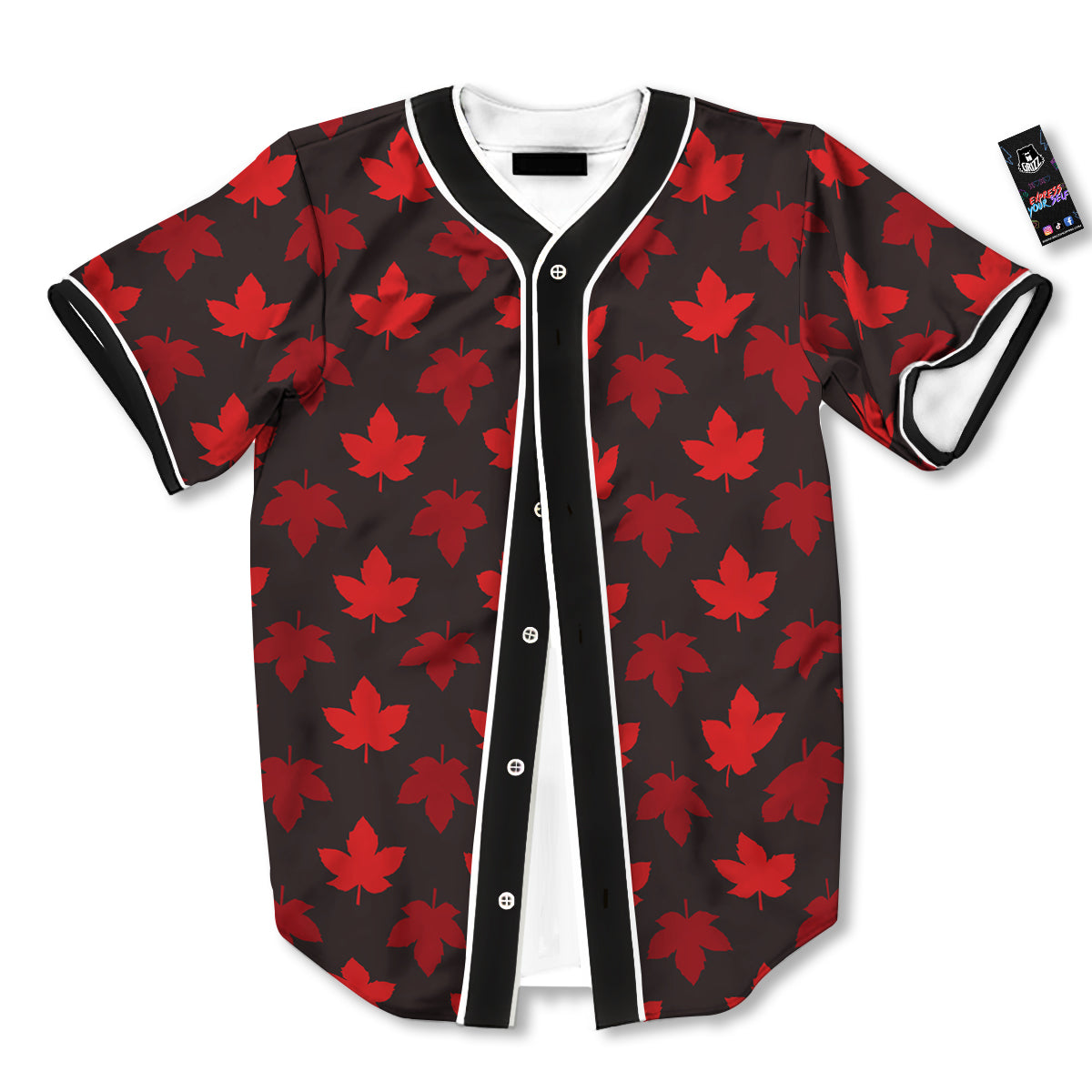 Maple Leaves Autumn Print Pattern Baseball Jersey-grizzshop