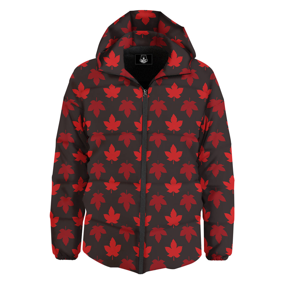 Maple Leaves Autumn Print Pattern Down Jacket-grizzshop
