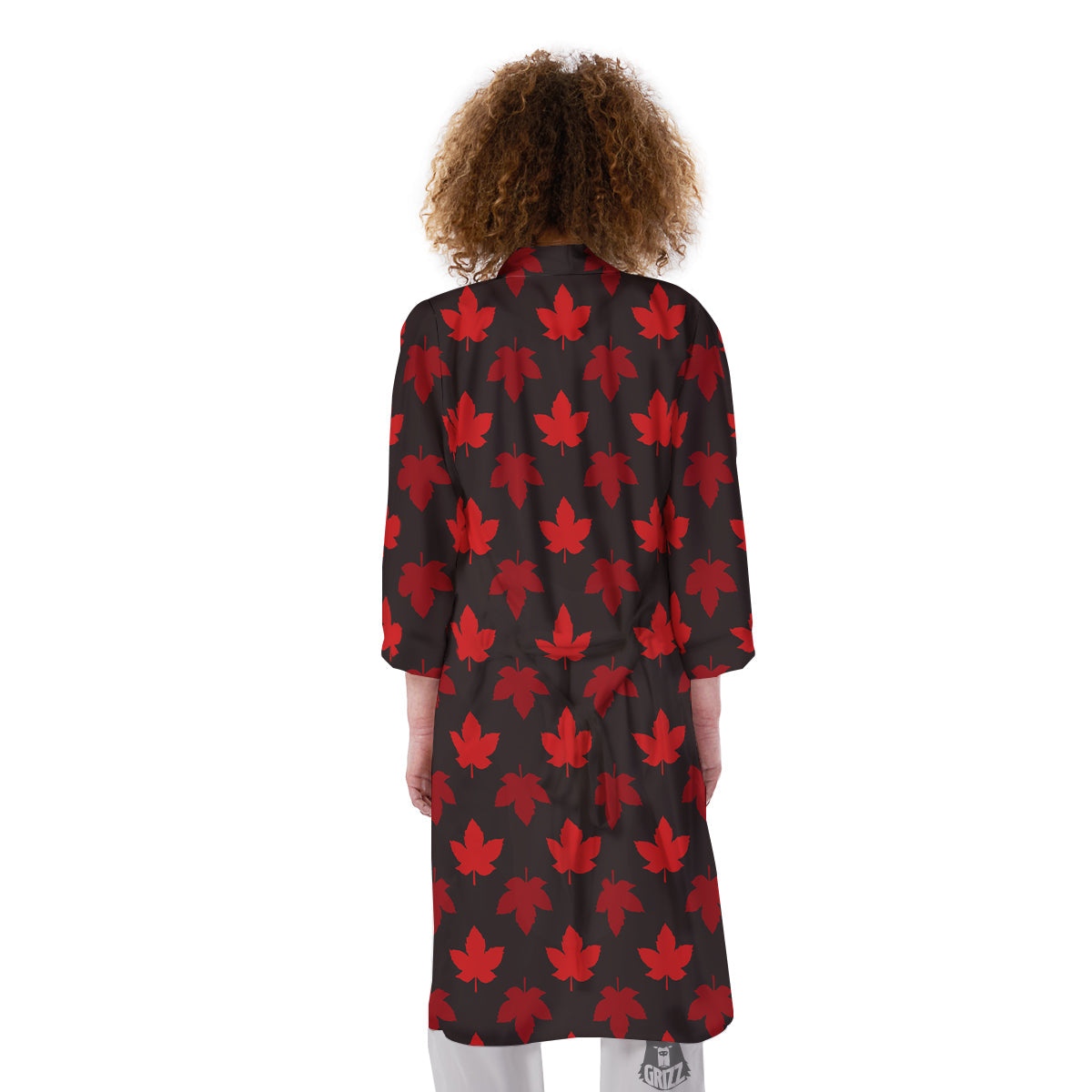 Maple Leaves Autumn Print Pattern Kimono-grizzshop