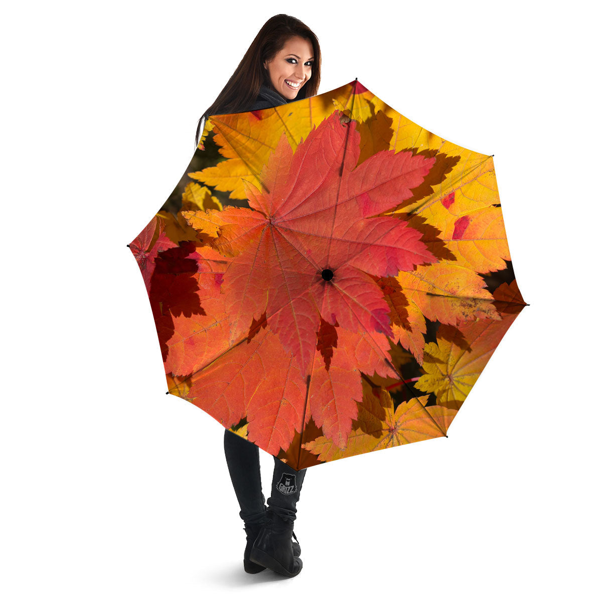 Maple Leaves Autumn Print Umbrella-grizzshop