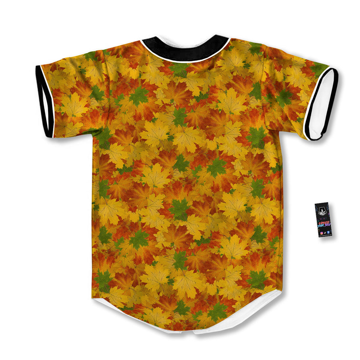 Maple Leaves Fall Autumn Print Baseball Jersey-grizzshop