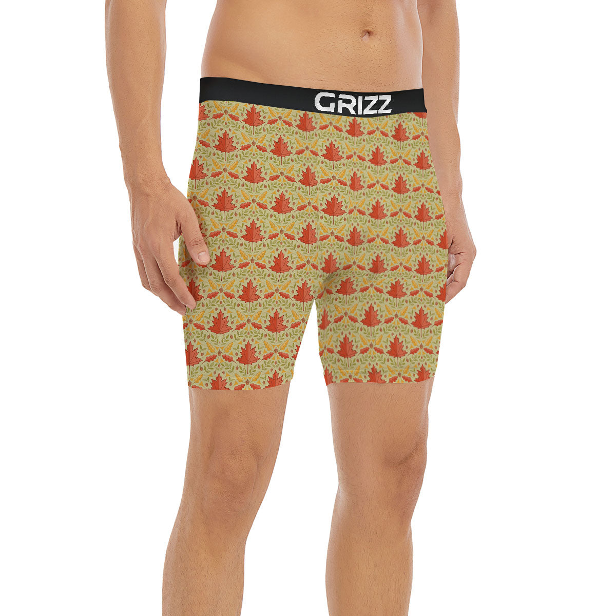 Maple Leaves Print Pattern Boxer Briefs-grizzshop
