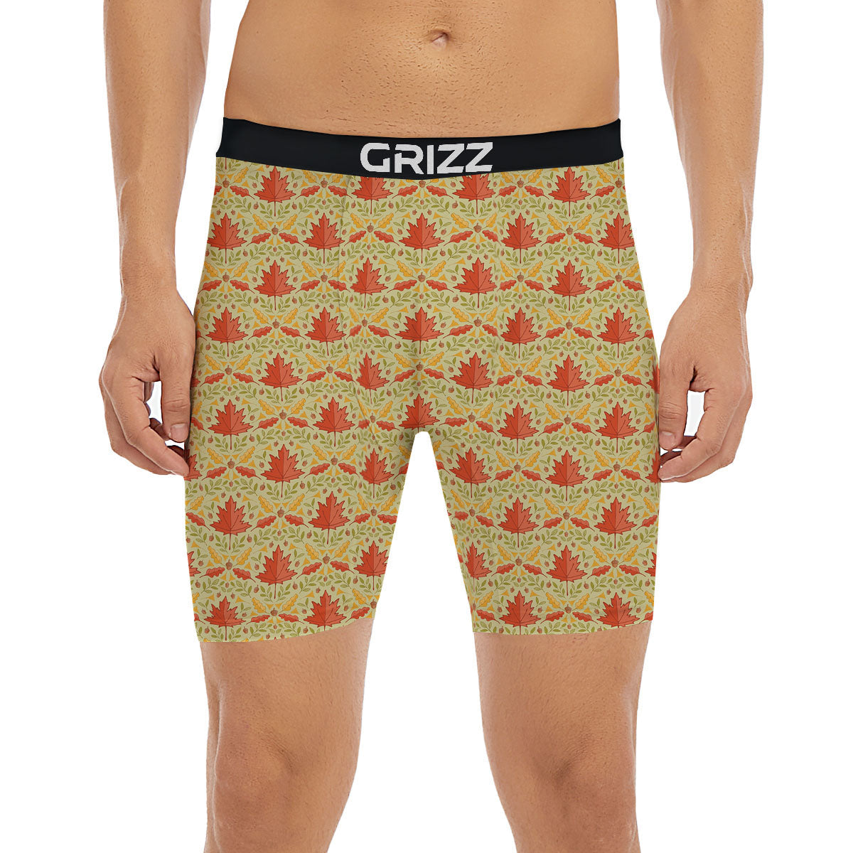 Maple Leaves Print Pattern Boxer Briefs-grizzshop