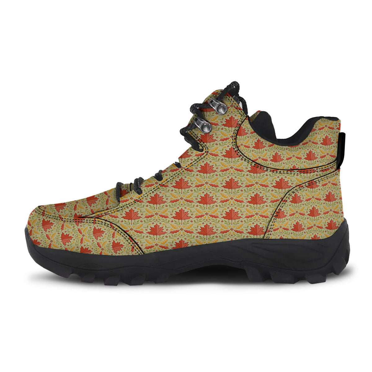 Maple Leaves Print Pattern Hiking Shoes-grizzshop