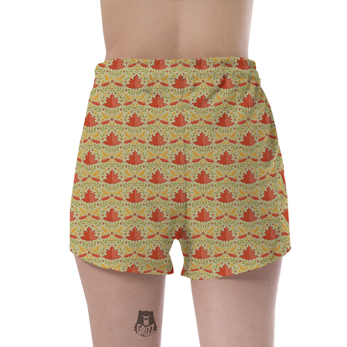 Maple Leaves Print Pattern Women's Shorts-grizzshop