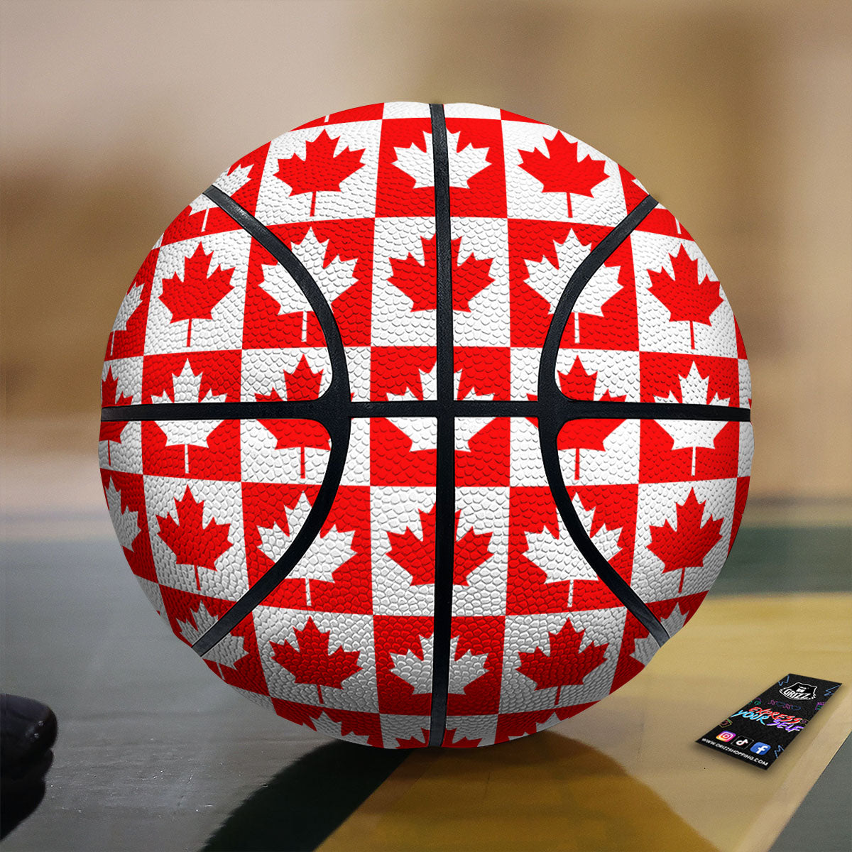 Maple Leaf Canada Print Pattern Basketball