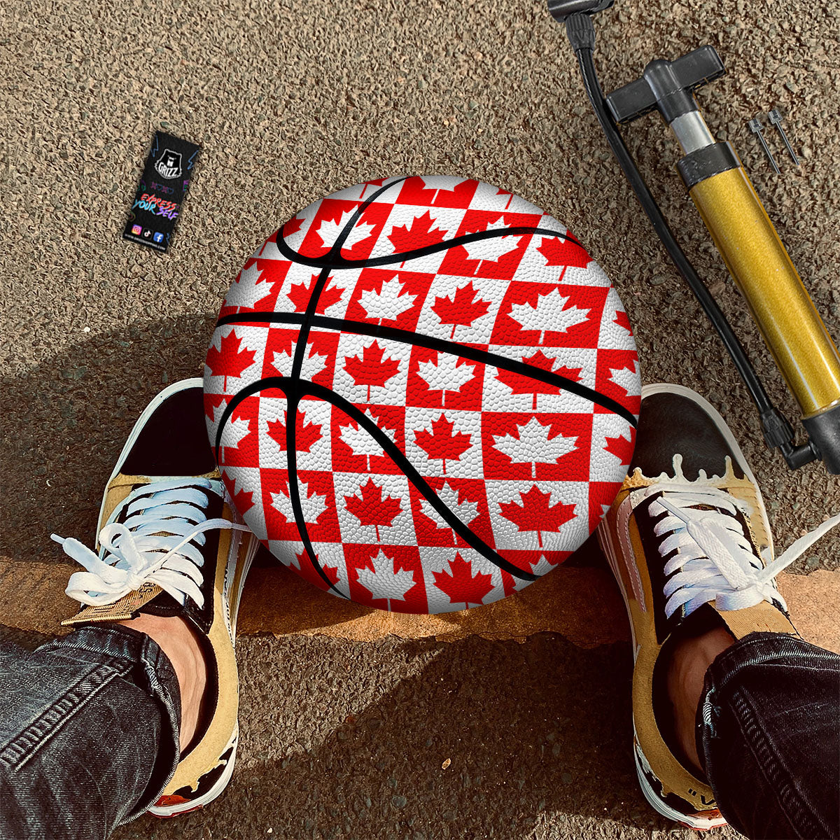 Maple Leaf Canada Print Pattern Basketball