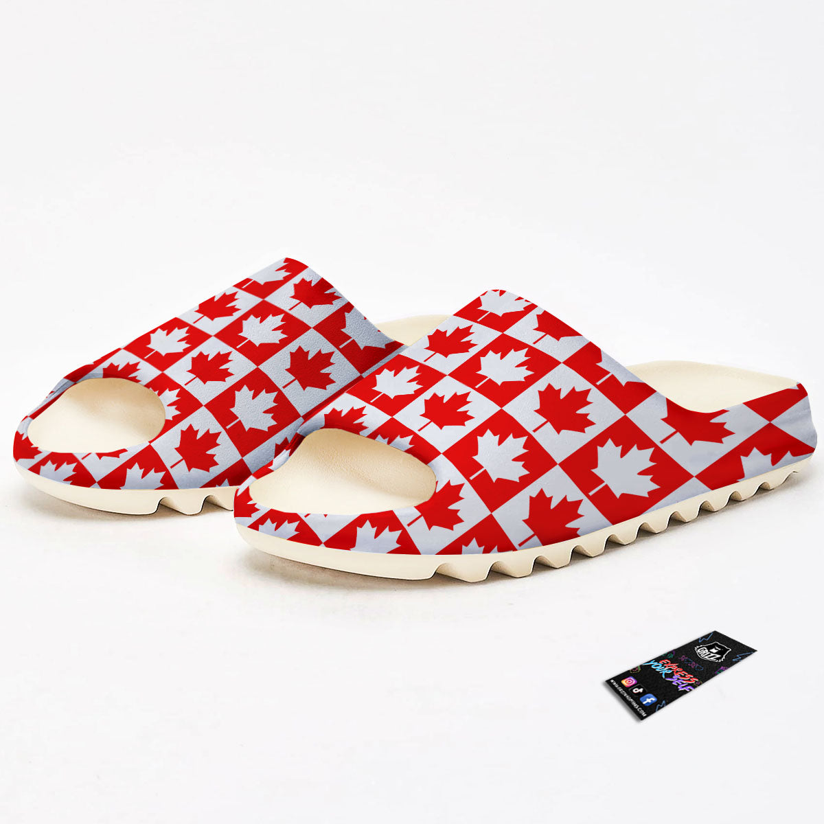 Maple Leaf Canada Print Pattern Sandals-grizzshop